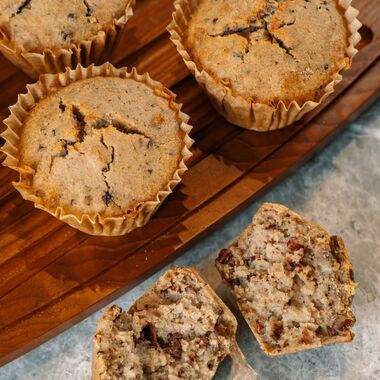 Banana Muffins with Buckweat, Сacao and Dark Chocolate